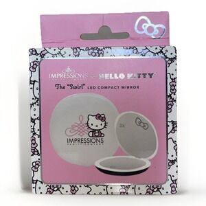 Hello Kitty The Swirl LED‎ Compact mirror 3X magnifying New